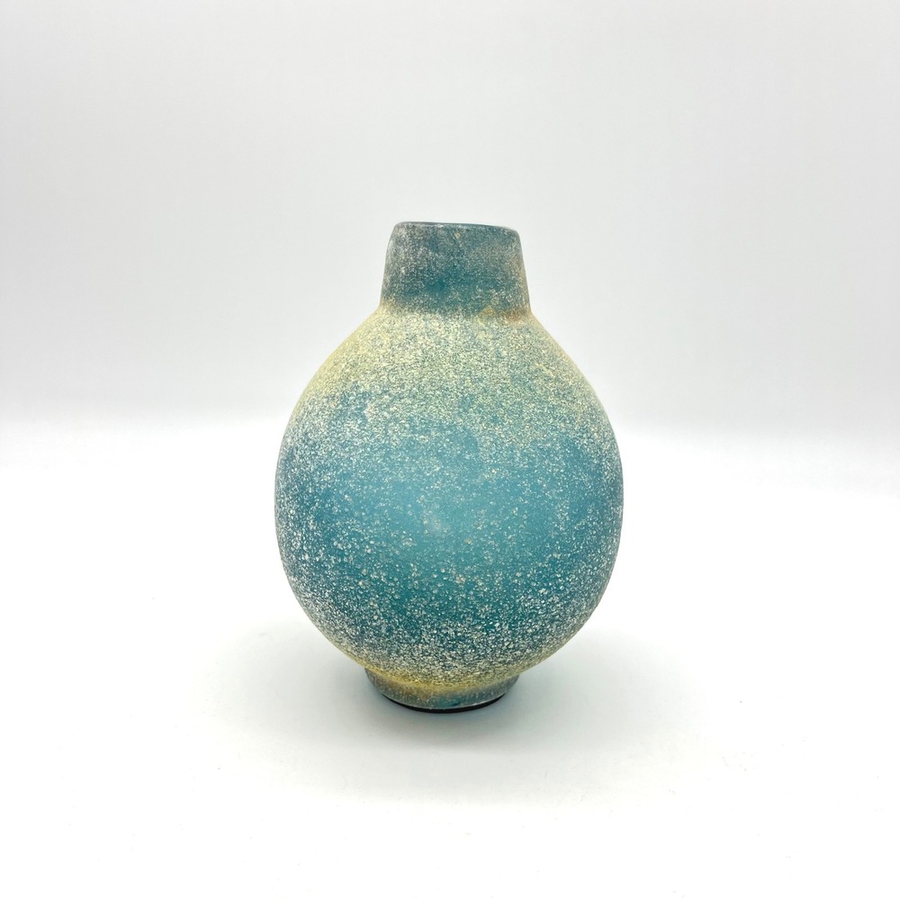 Uttermost Mercedes Weathered Blue Green Costal Glass Vase Round Orb Shape